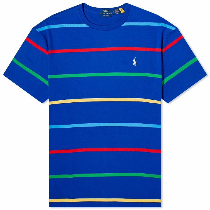 Photo: Polo Ralph Lauren Men's Stripe T-Shirt in Sapphire Star Multi