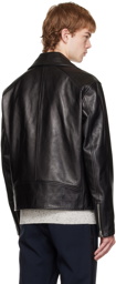 rag & bone Black Grained Leather Jacket