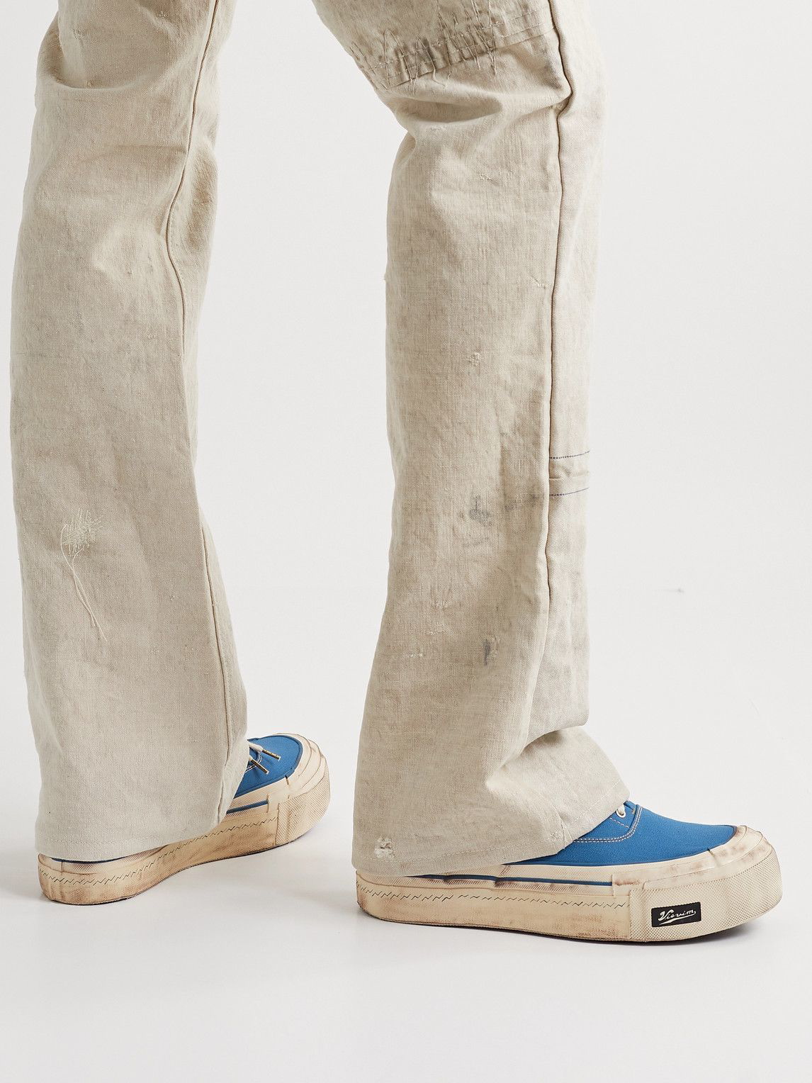 Visvim - Logan Deck II G.Patten Distressed Canvas Sneakers - Blue 