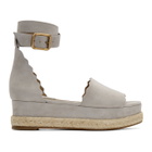 Chloe Grey Suede Lauren Espadrille Sandals