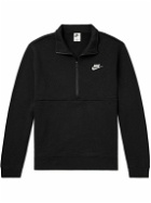 Nike - Sportswear Club Logo-Embroidered Cotton-Blend Jersey Half-Zip Sweatshirt - Black