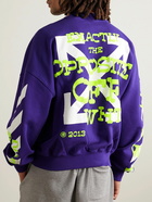 Off-White - Logo-Print Cotton-Jersey Sweatshirt - Purple