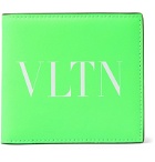 Valentino - Valentino Garavani Logo-Print Neon Leather Billfold Wallet - Green