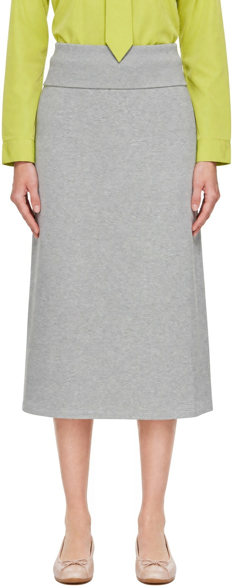 Sandy Liang Gray Shiba Midi Skirt
