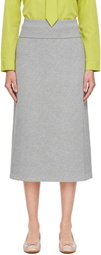 Sandy Liang Gray Shiba Midi Skirt