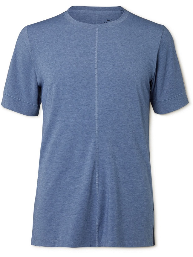 Photo: NIKE TRAINING - Slim-Fit Dri-FIT Yoga T-Shirt - Blue