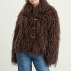 Peachy Den Women's Patti Faux Fur Coat in Chocolate