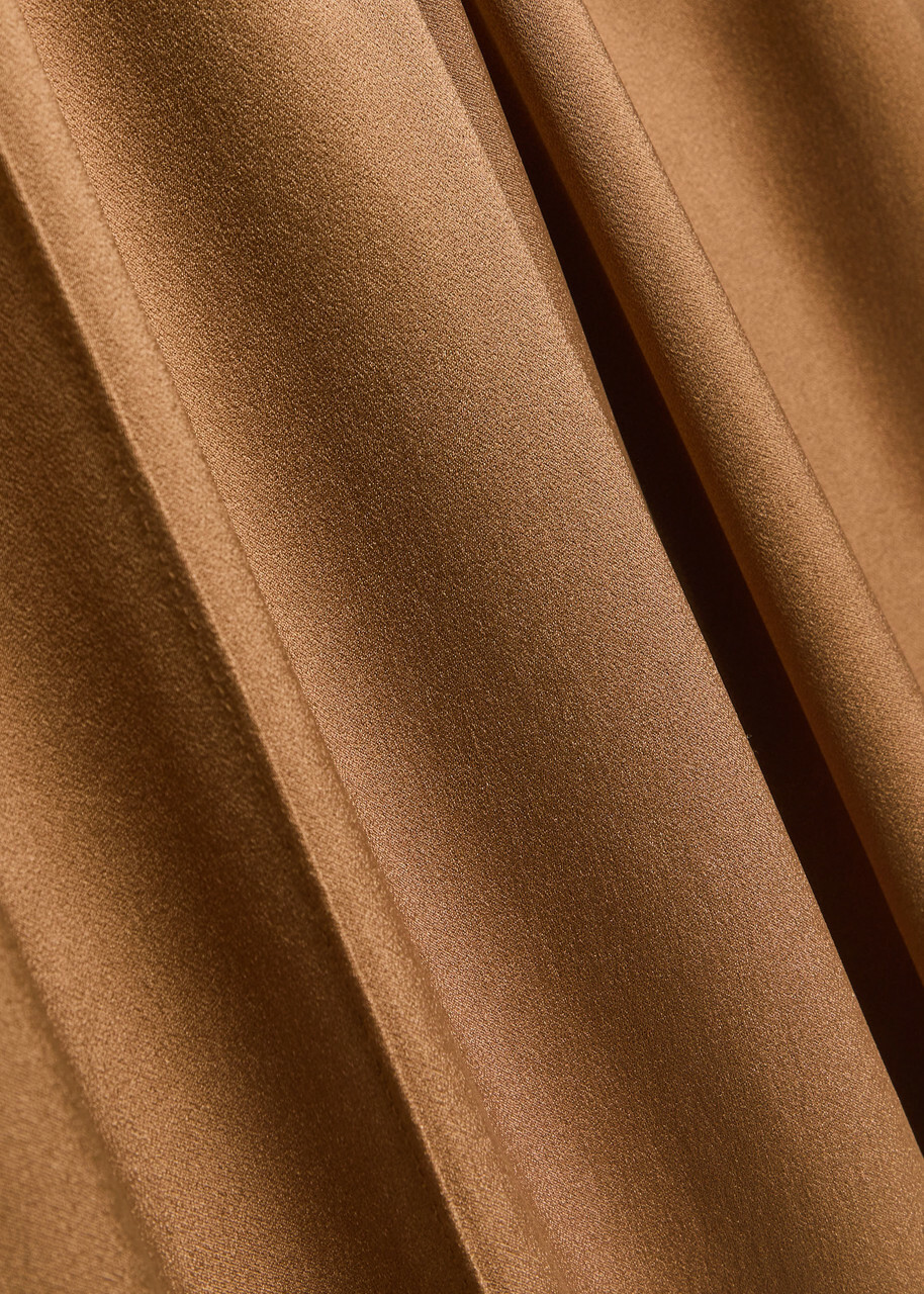 Simkhai Kyra Pintuck Wide-leg Satin Trousers Brown