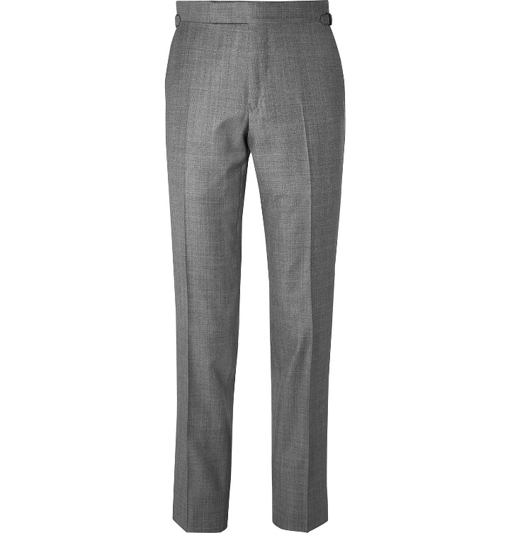 Photo: TOM FORD - Slim-Fit Super 110s Sharkskin Wool Suit Trousers - Gray