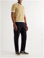 Mr P. - Slim-Fit Honeycomb-Knit Cotton Polo Shirt - Yellow
