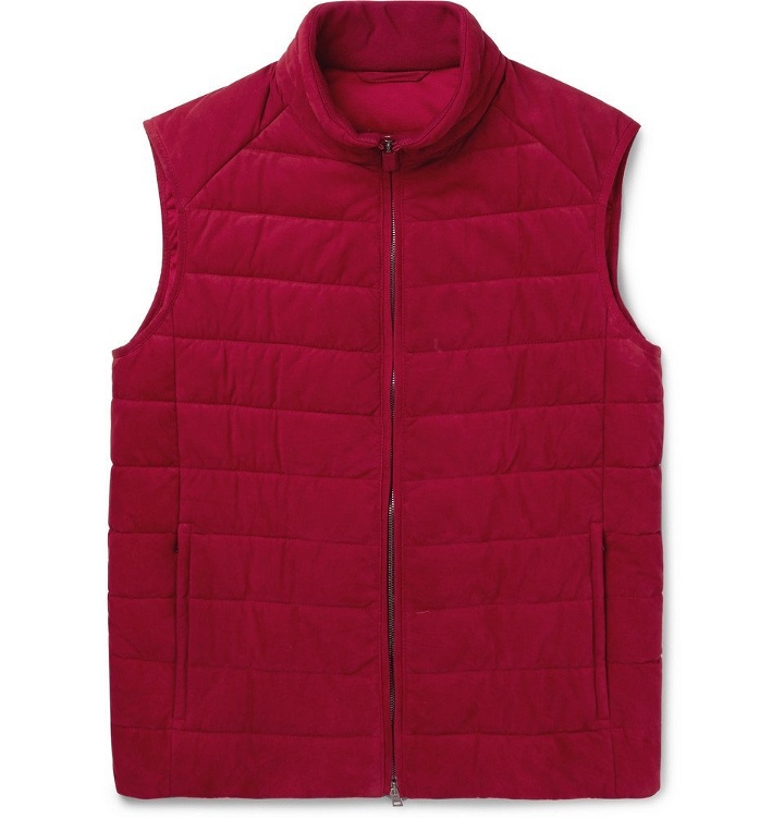Photo: Brioni - Quilted Nubuck Gilet - Men - Red