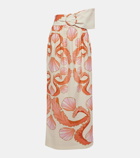 Adriana Degreas Seashell cotton maxi skirt