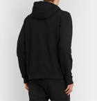 Fendi - Leather-Appliquéd Fleece-Back Printed Cotton-Jersey Hoodie - Black