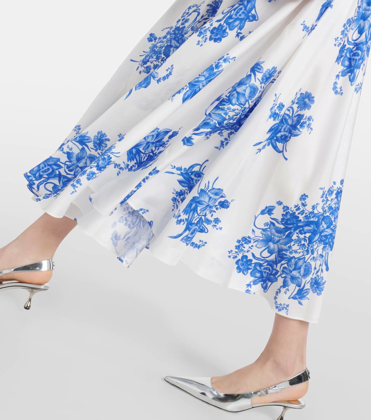 Rodarte Floral silk midi dress