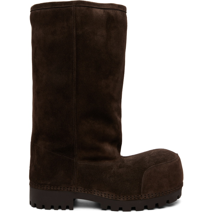Photo: Balenciaga Brown Alaska Fur High Boots