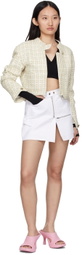 BONBOM Off-White Tweed Moto Jacket