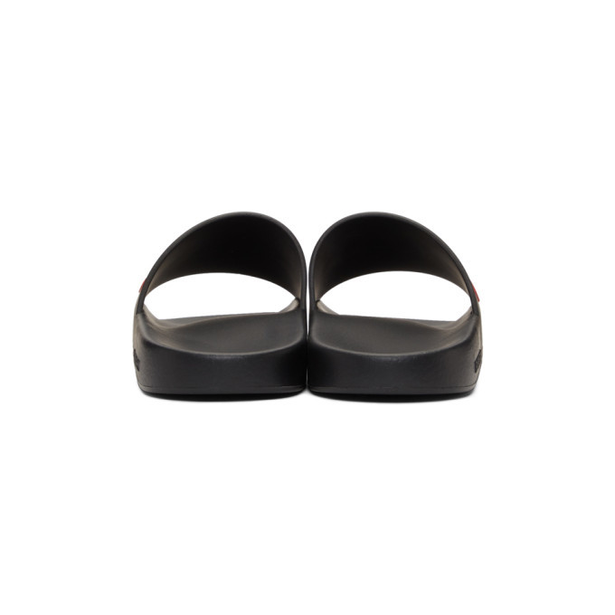 Burberry Black and Red Furley Sandals Burberry