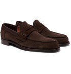 Cheaney - Dover D Perforated Suede Penny Loafers - Brown