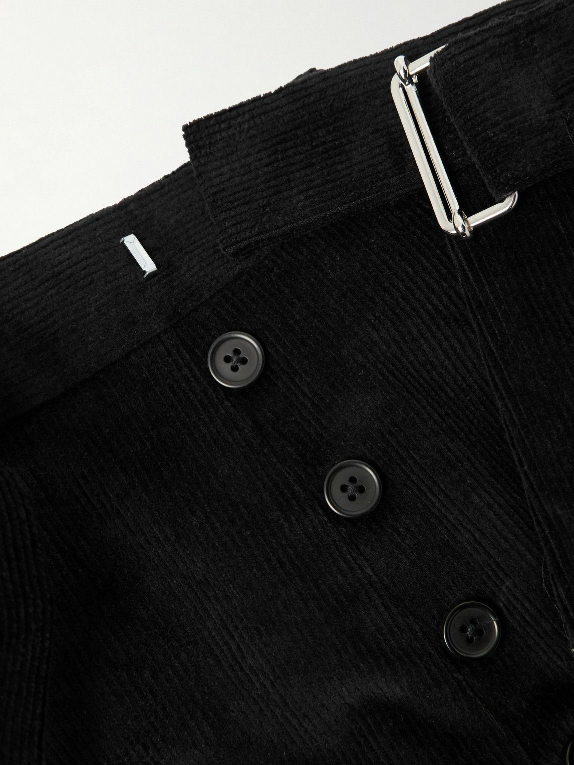 Officine Générale - Hoche Belted Straight-Leg Cotton-Blend Corduroy Trousers - Black