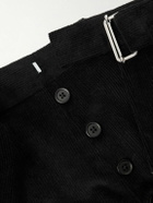 Officine Générale - Hoche Belted Straight-Leg Cotton-Blend Corduroy Trousers - Black