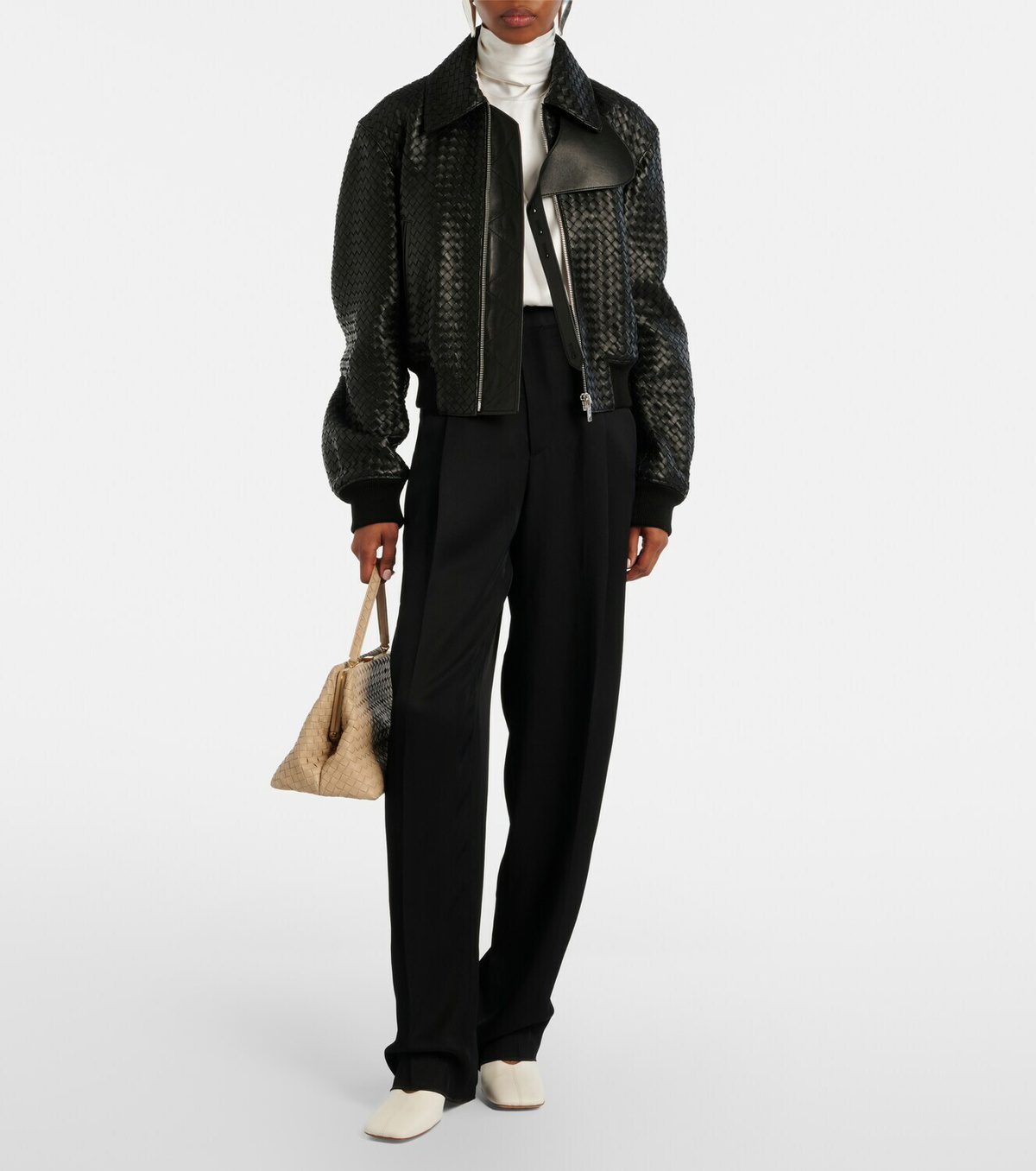 Bottega Veneta Intrecciato leather jacket