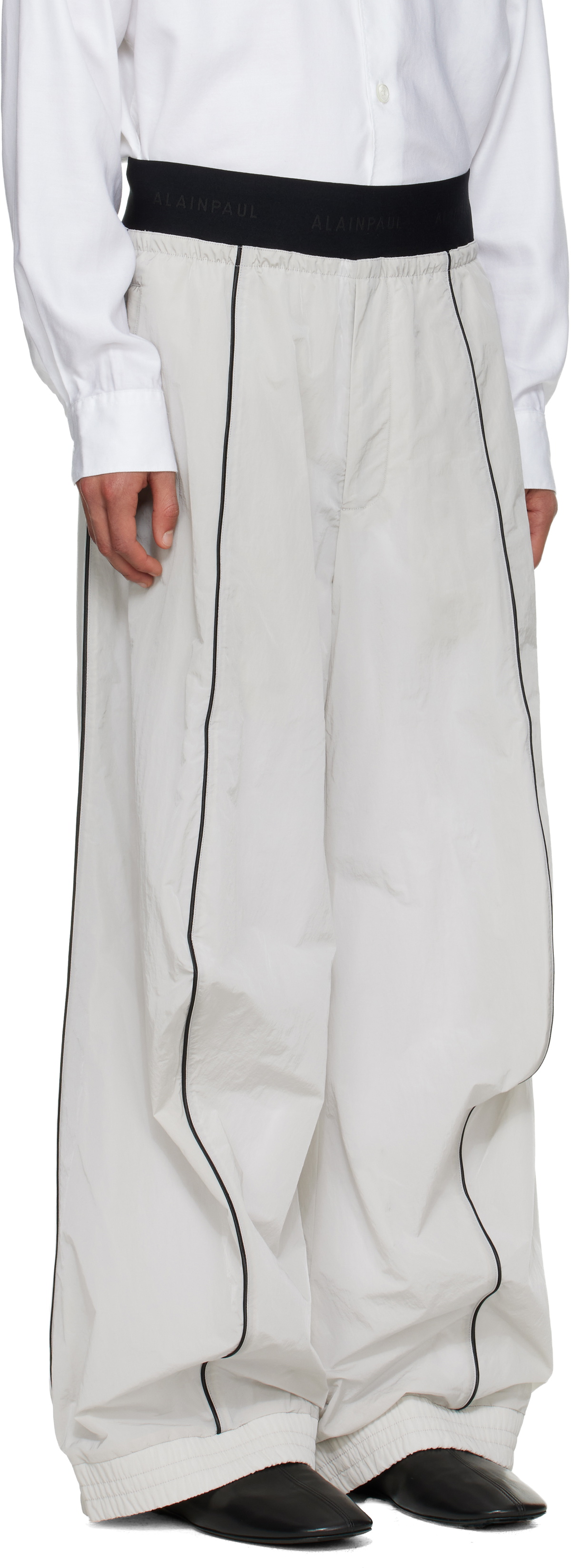 ALAINPAUL Grey Knee Shape Track Pants