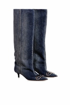 Diesel D-Venus-Slouchy knee-high boot in denim - Boots Womens in Blue