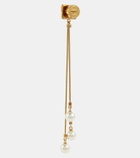 Miu Miu Faux pearl and brass earrings