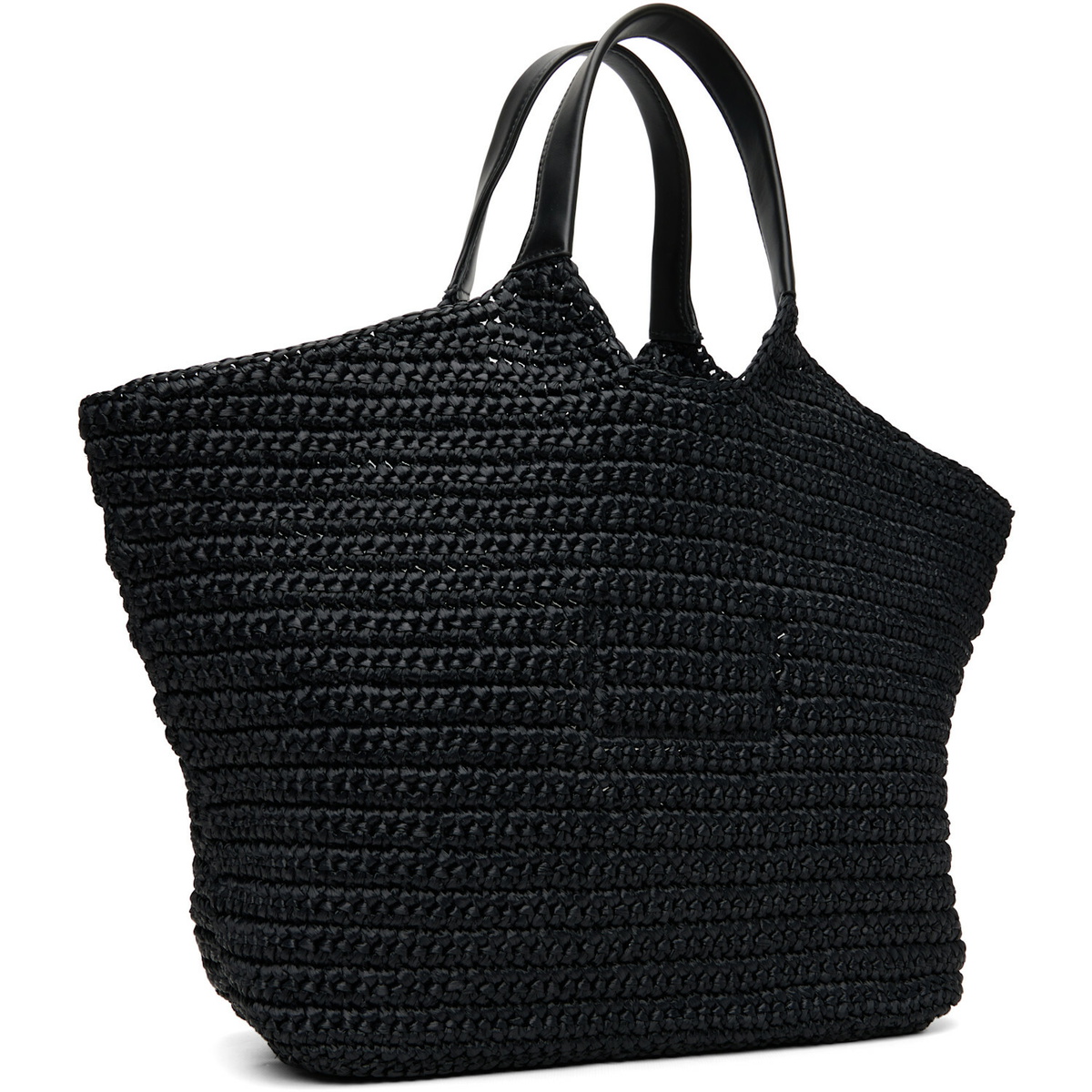 BALMAIN Black 'BALMAIN' Crochet Tote