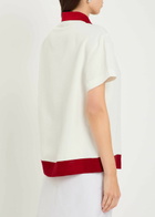 Liberowe Hana Contrasting-trim Woven Shirt White