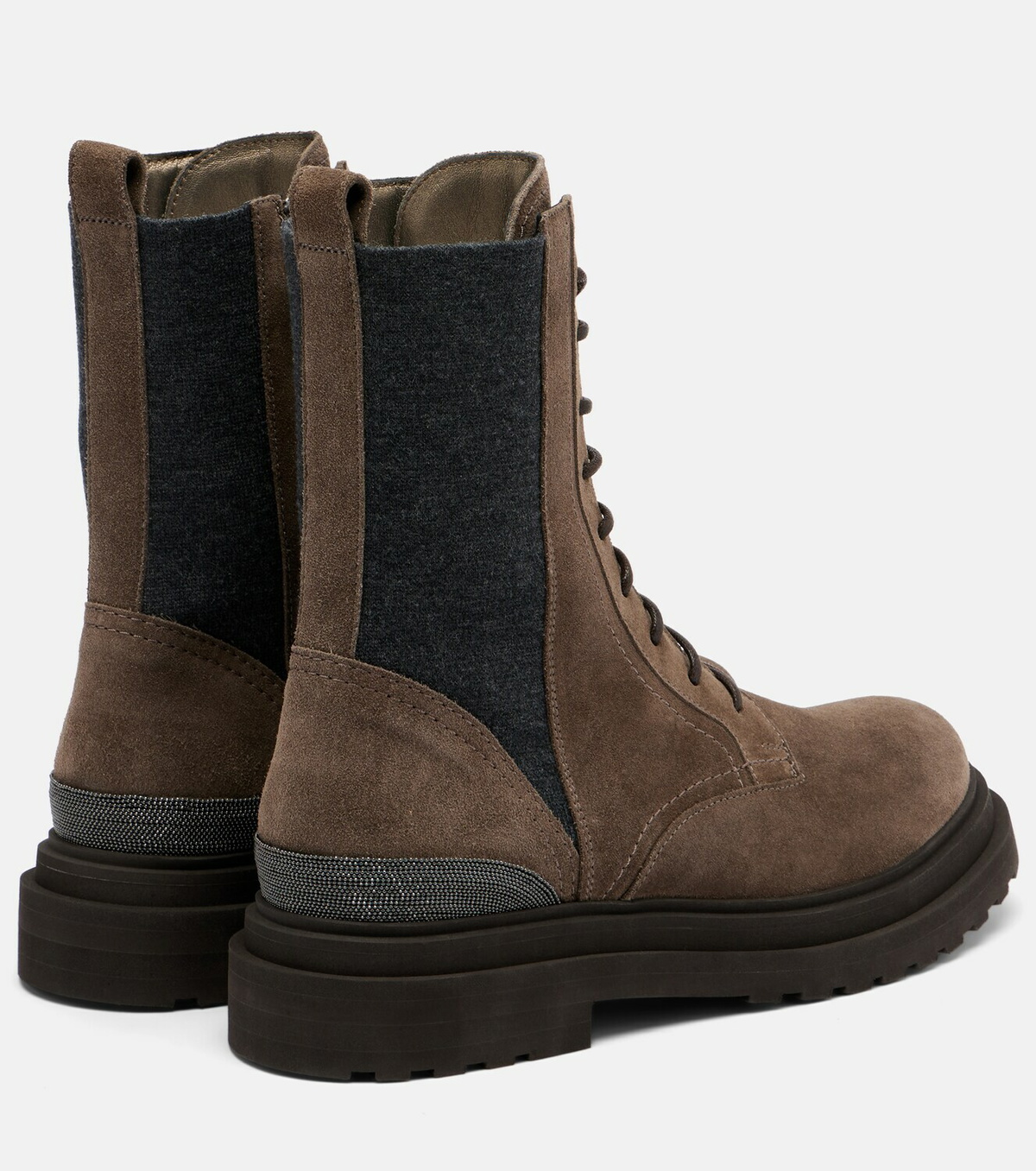 Brunello Cucinelli Monili suede lace-up boots
