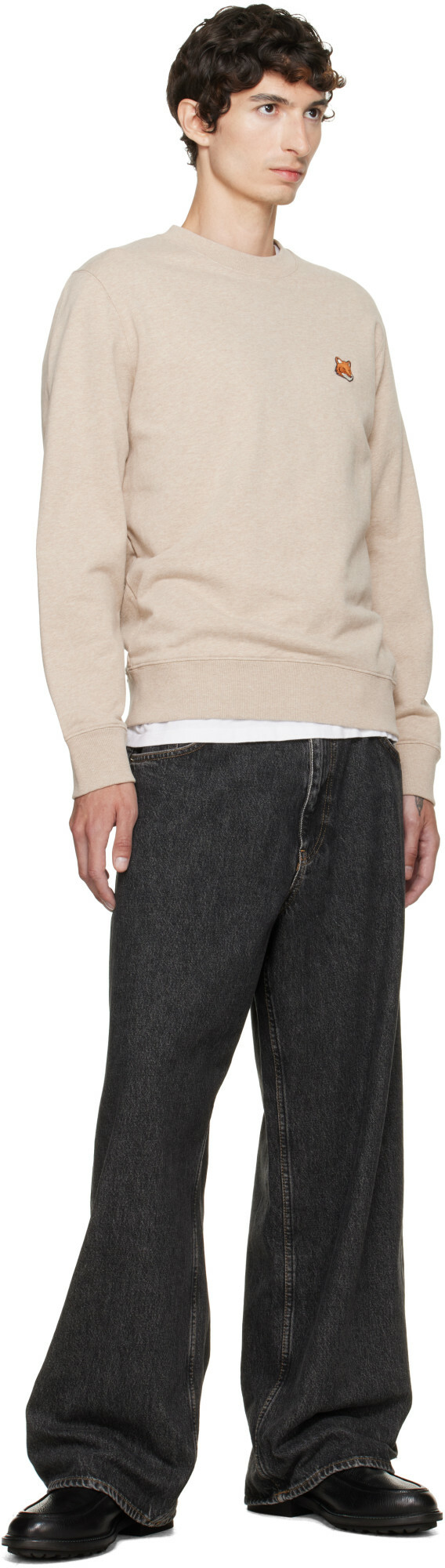 Maison Kitsuné Beige Fox Head Sweatshirt