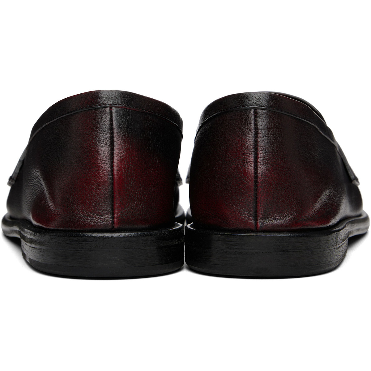 Marsèll Burgundy Stesa Soft Pebbled Leather Loafers