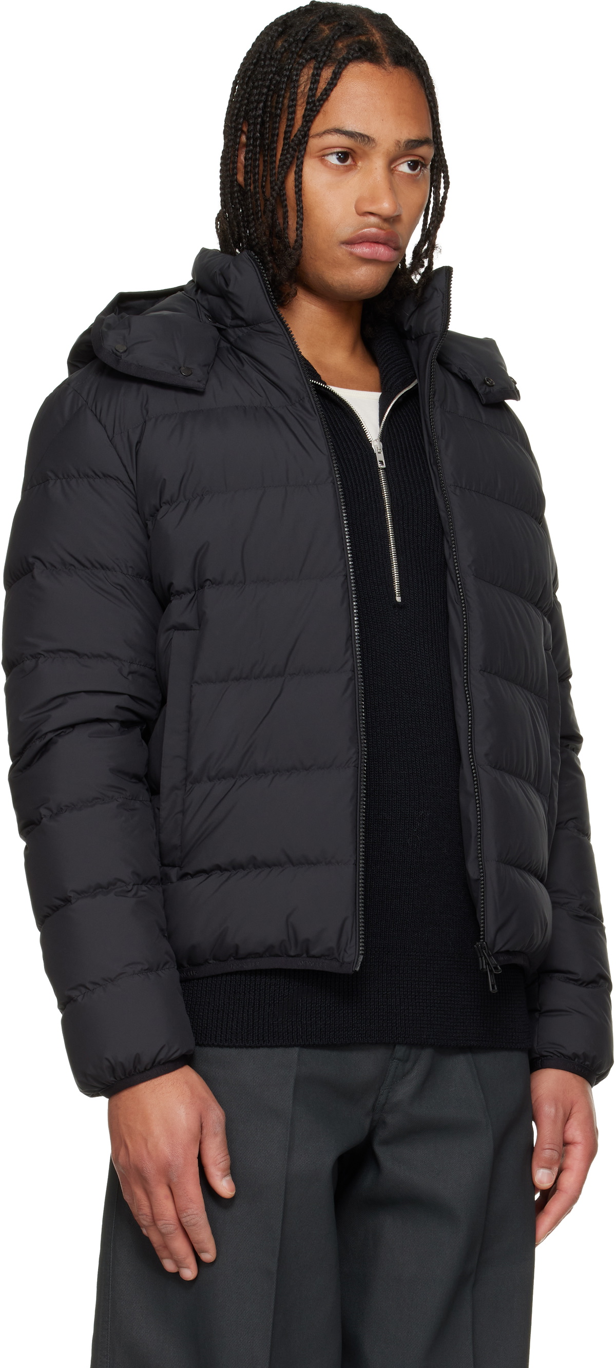 Moncler Black Montbrocq Hooded Short Down Jacket Moncler