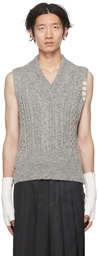 Thom Browne Gray Donegal 4-Bar Vest