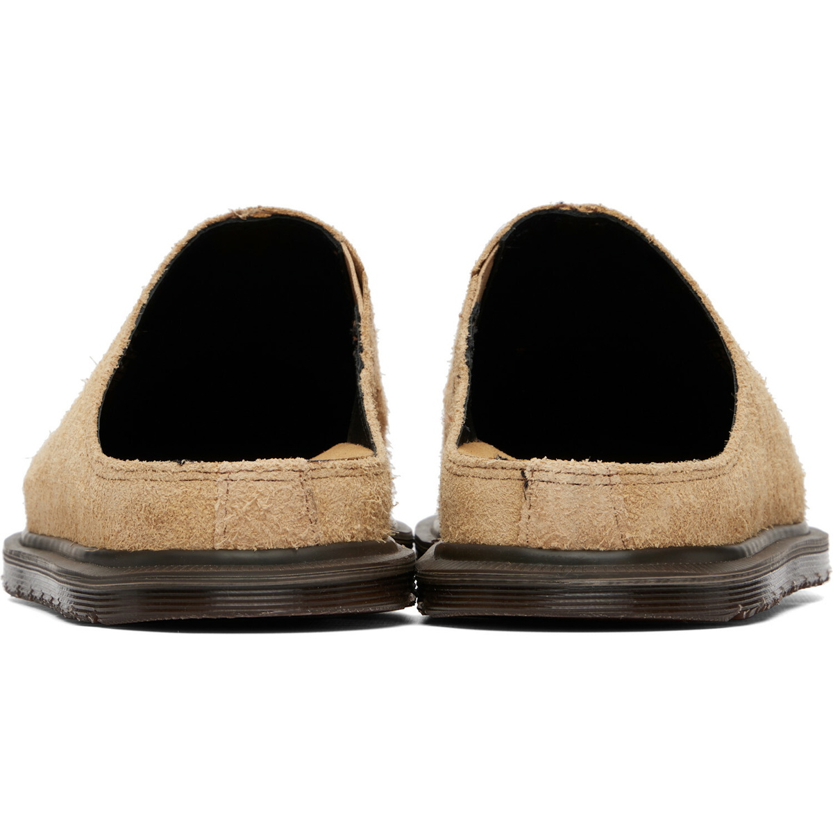 Dr. Martens Tan San Hairy Suede Mule Slip-on Loafers