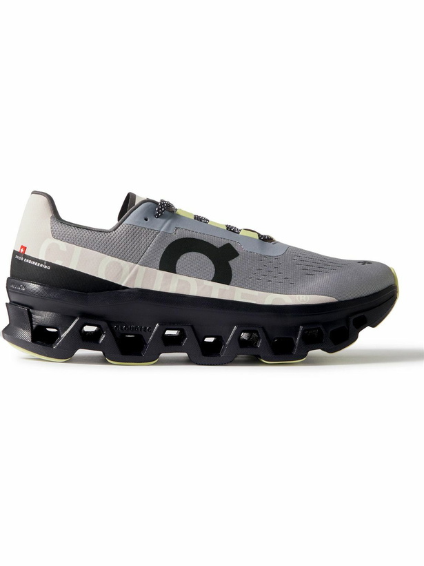 Photo: ON - Cloudmonster Rubber-Trimmed Mesh Running Sneakers - Gray