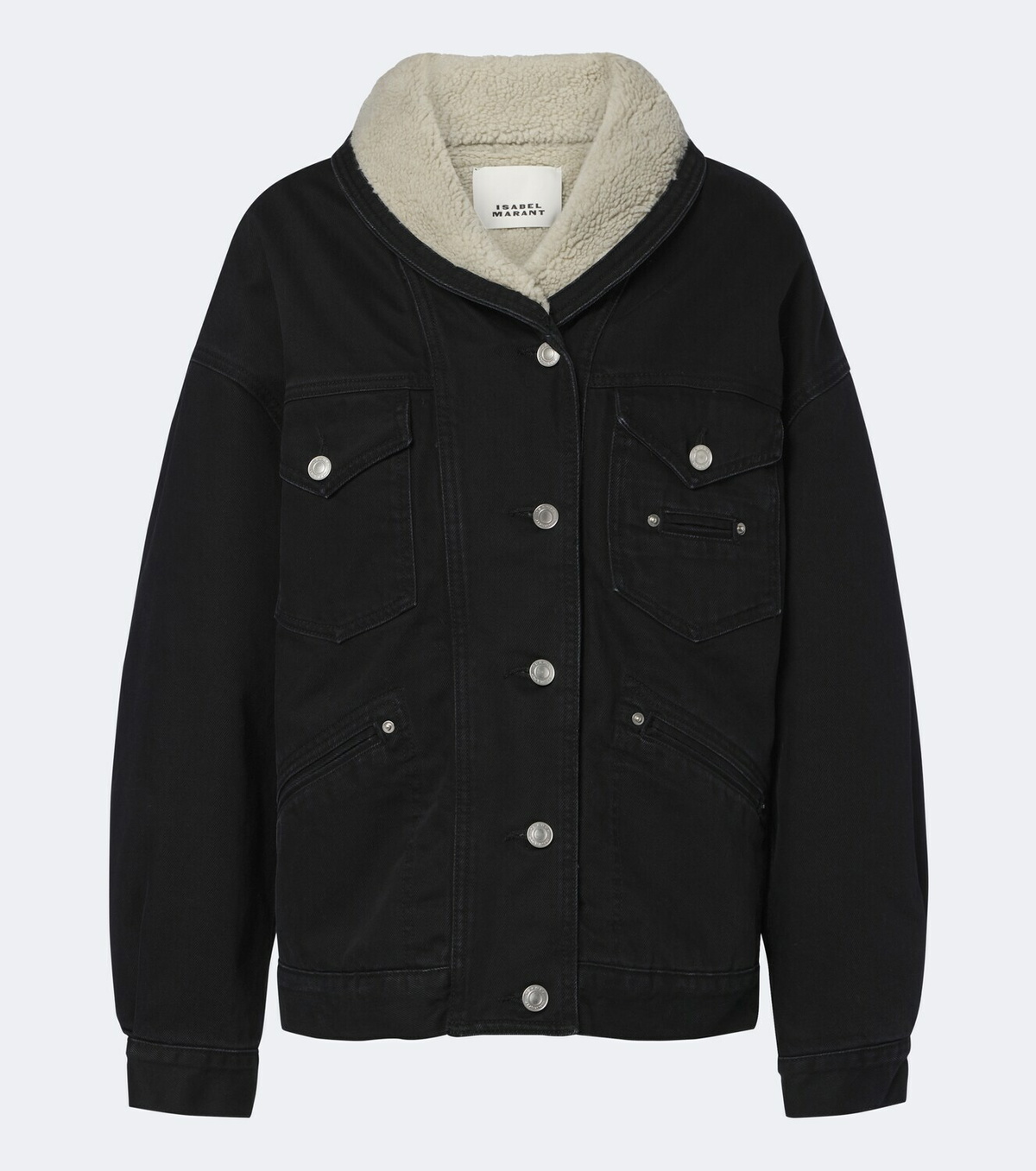 Isabel Marant Pimia fleece-trimmed denim jacket