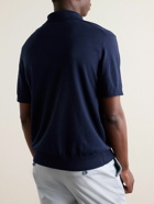 Etro - Logo-Embroidered Cotton and Cashmere-Blend Polo Shirt - Blue