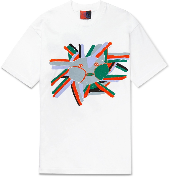 Photo: COME TEES - Printed Cotton-Jersey T-Shirt - White