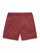 Onia - Straight-Leg Mid-Length Crinkled Swim Shorts - Red