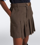 Sacai Pleated asymmetric wool skort