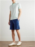 Loro Piana - Straight-Leg Cotton and Silk-Blend Chenille Drawstring Bermuda Shorts - Blue