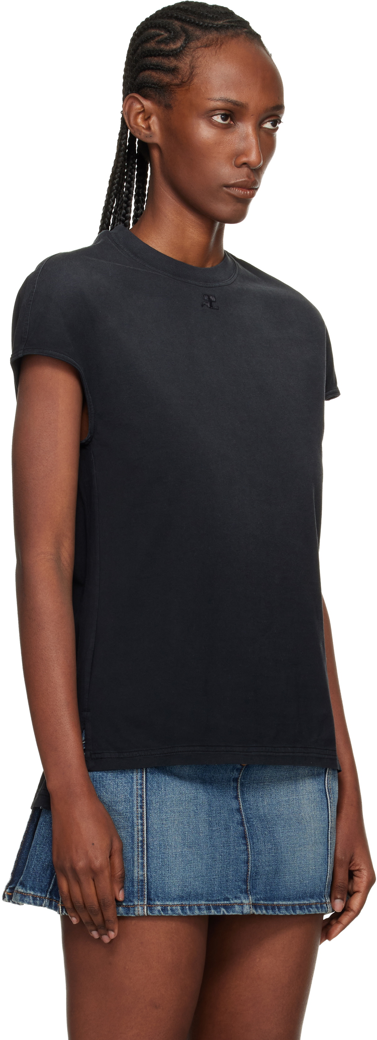 Courrèges Black Solarized Oversized T-shirt