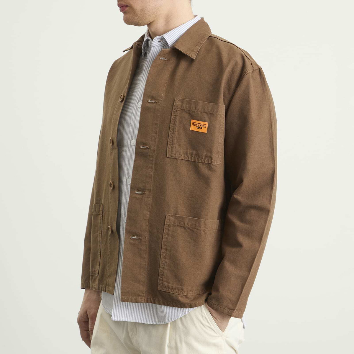 Service Works Men's Canvas Chore Shirt in Bark