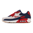 Nike Navy and Red Air Max 90 Sneakers