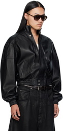 LU'U DAN Black Blouson Leather Jacket