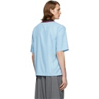 Martine Rose Blue Rib Collar Short Sleeve Shirt