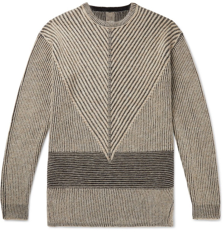 Photo: Rick Owens - Ribbed Virgin Wool-Blend Sweater - Gray