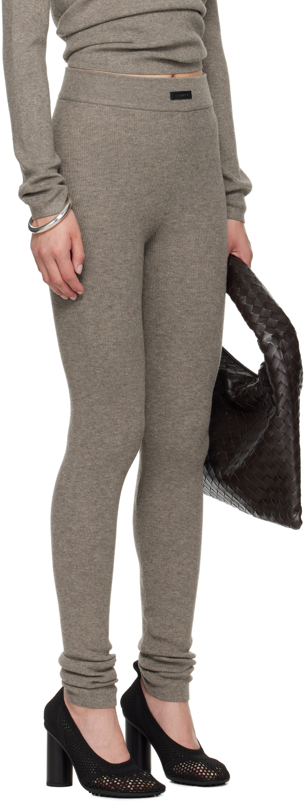Fear of God ESSENTIALS Brown Soft Rib Leggings